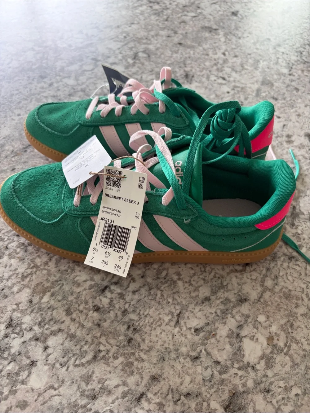adidas women’s new with tags Breaknet Sleek J Green and Pink Sneakers